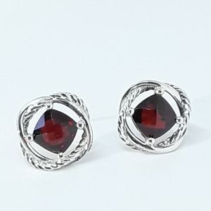 DAVID YURMAN GARNET INFINITY EARRINGS